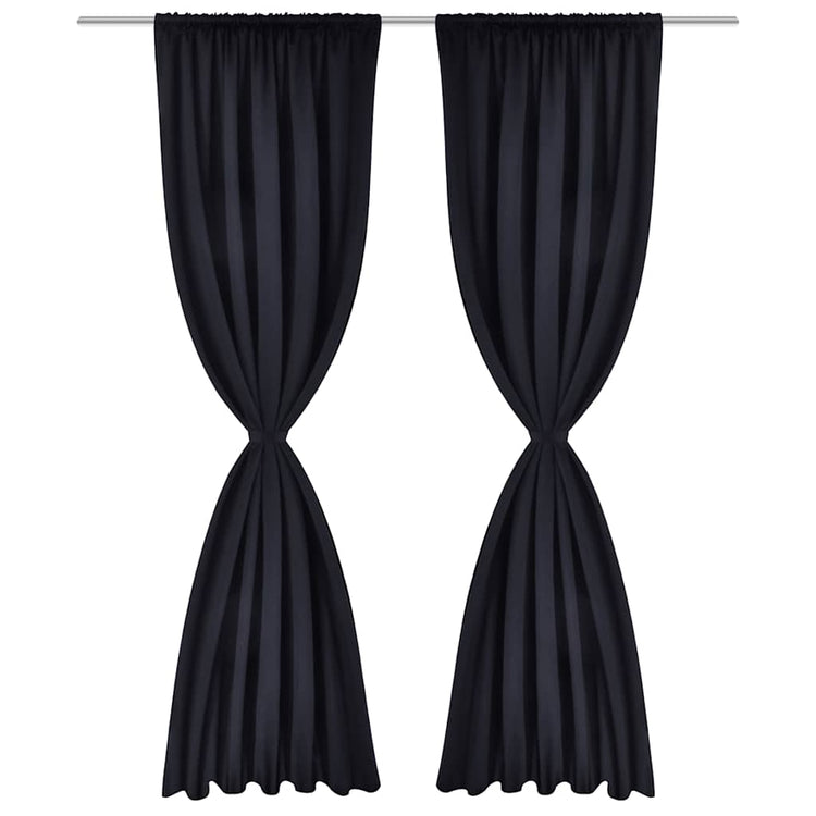 Rideaux vidaxl avec des emplacements 135 x 245 cm noirs 2 sts