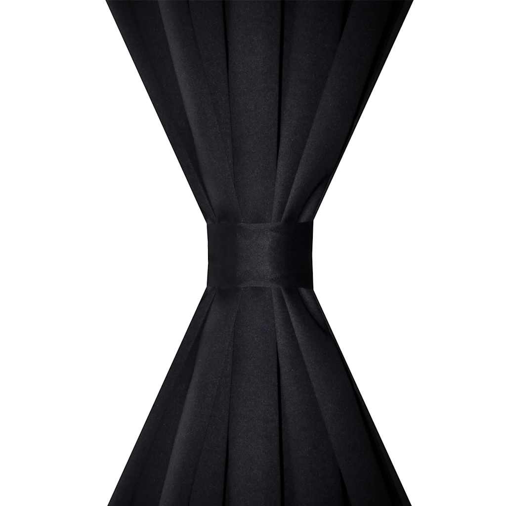 Rideaux vidaxl avec des emplacements 135 x 245 cm noirs 2 sts