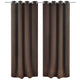 Rideaux vidaxl avec anneaux en métal 135 x 245 cm 2 pièces (marron)
