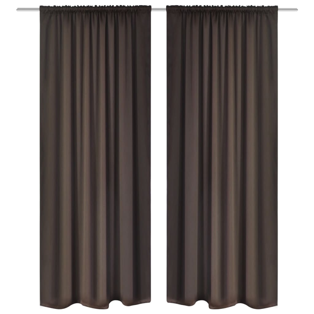Rideaux vidaxl avec des emplacements 135 x 245 cm brun 2 pcs