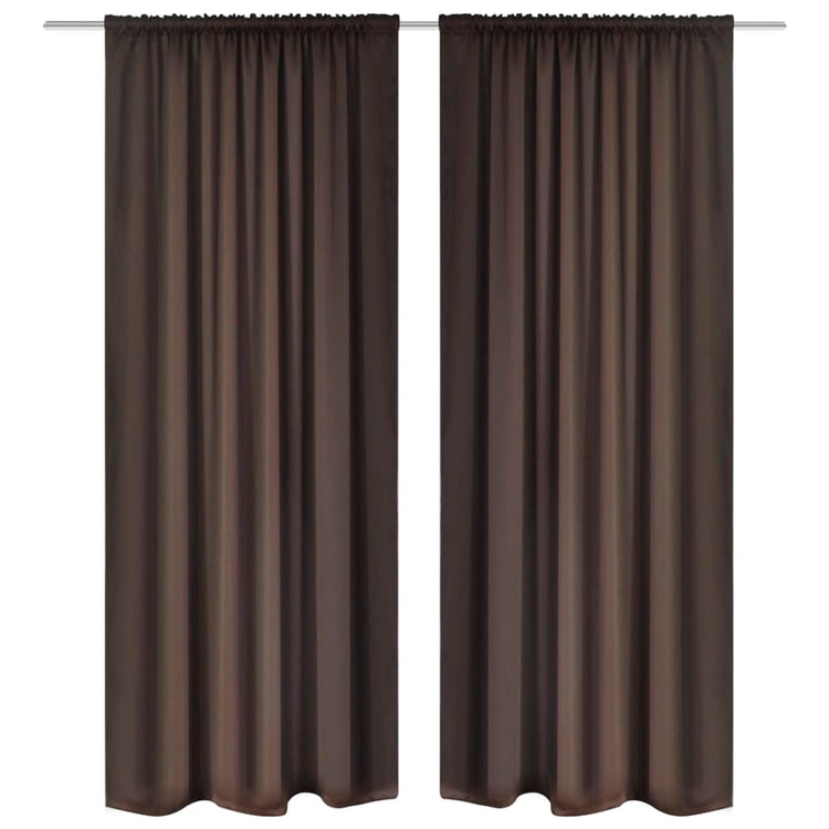 Rideaux vidaxl avec des emplacements 135 x 245 cm brun 2 pcs