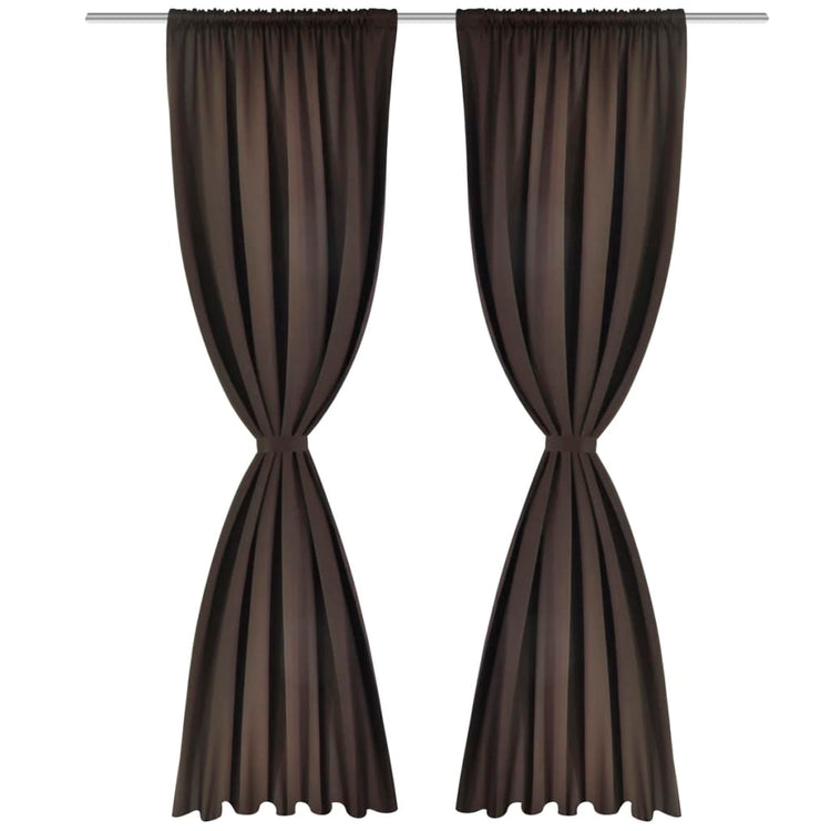 Rideaux vidaxl avec des emplacements 135 x 245 cm brun 2 pcs