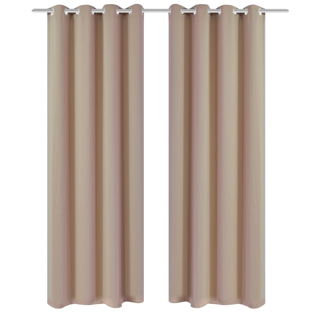 Rideaux vidaxl avec anneaux en métal 135 x 245 cm 2 pièces (crème)