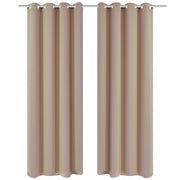 Rideaux vidaxl avec anneaux en métal 135 x 245 cm 2 pièces (crème) - afbeelding 1