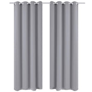 Rideaux vidaxl avec anneaux métalliques 135 x 245 cm 2 pièces (gris) - afbeelding 1