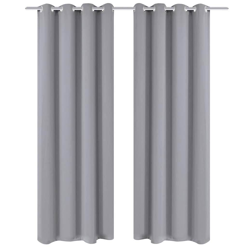 Rideaux vidaxl avec anneaux métalliques 135 x 245 cm 2 pièces (gris)