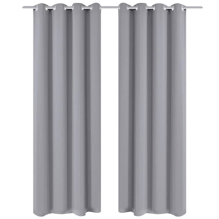 Rideaux vidaxl avec anneaux métalliques 135 x 245 cm 2 pièces (gris)