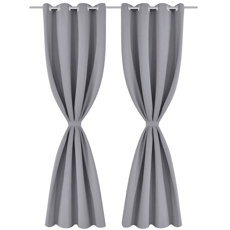 Rideaux vidaxl avec anneaux métalliques 135 x 245 cm 2 pièces (gris)