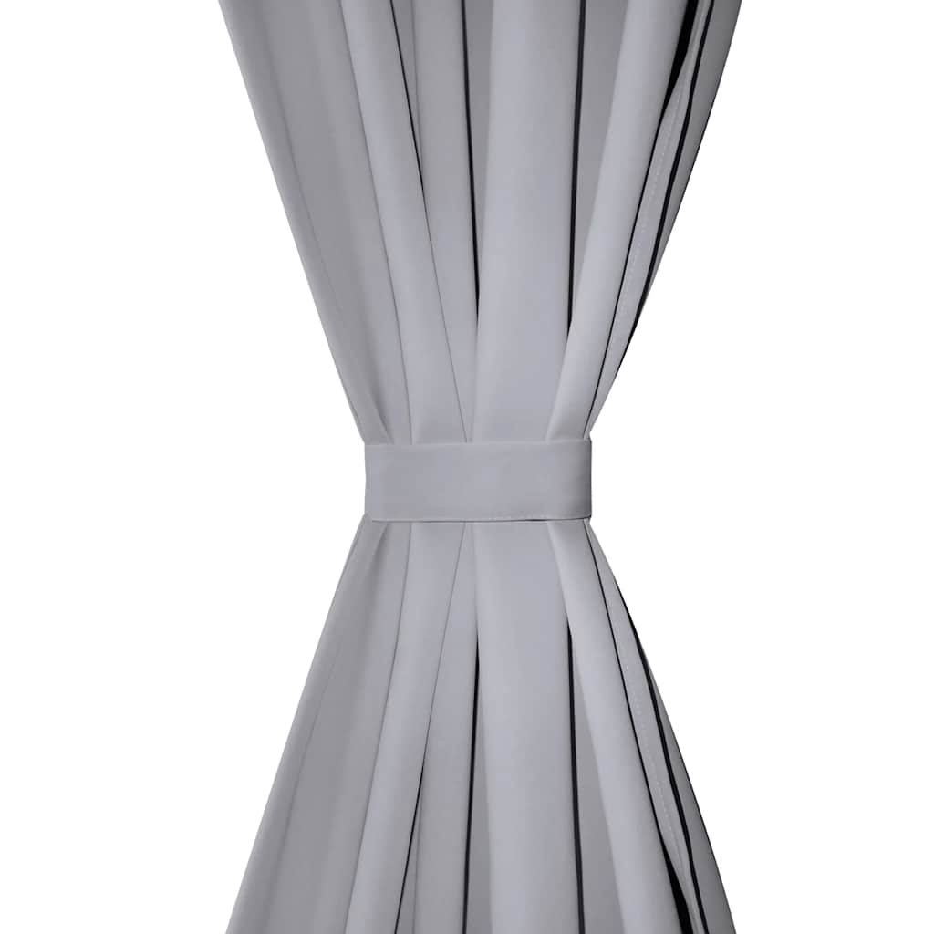 Rideaux vidaxl avec anneaux métalliques 135 x 245 cm 2 pièces (gris)