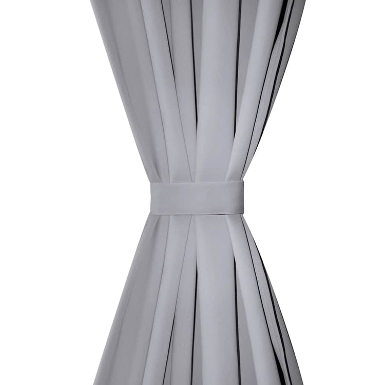 Rideaux vidaxl avec anneaux métalliques 135 x 245 cm 2 pièces (gris)