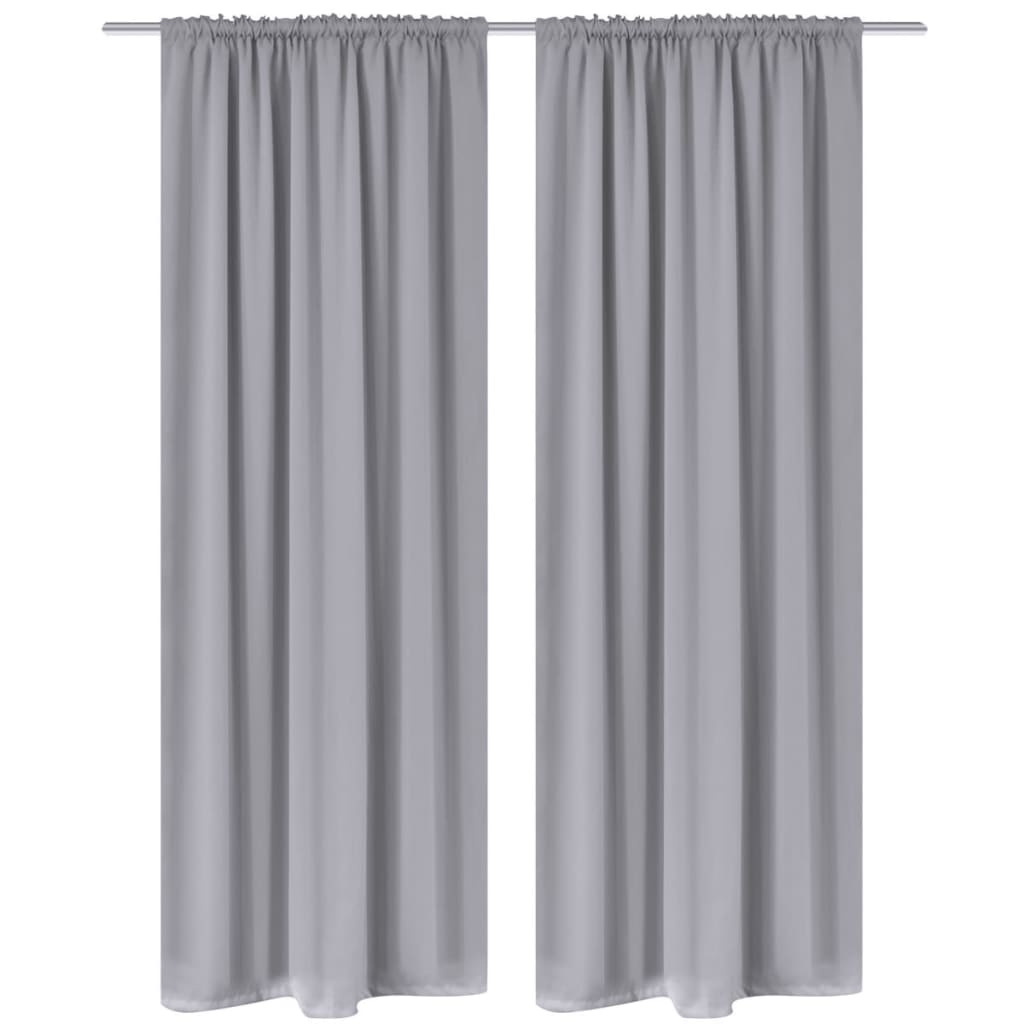 Rideaux vidaxl avec des emplacements 135 x 245 cm gris 2 sts