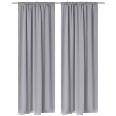 Rideaux vidaxl avec des emplacements 135 x 245 cm gris 2 sts