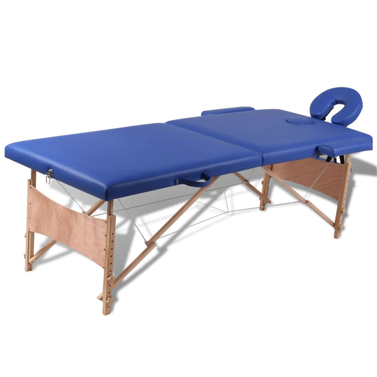 Vidaxl Massage pliable Tableau 2 zones avec cadre en bois (bleu)