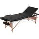 Vidaxl Massage pliable Tableau 3 zones avec cadre en bois (noir)