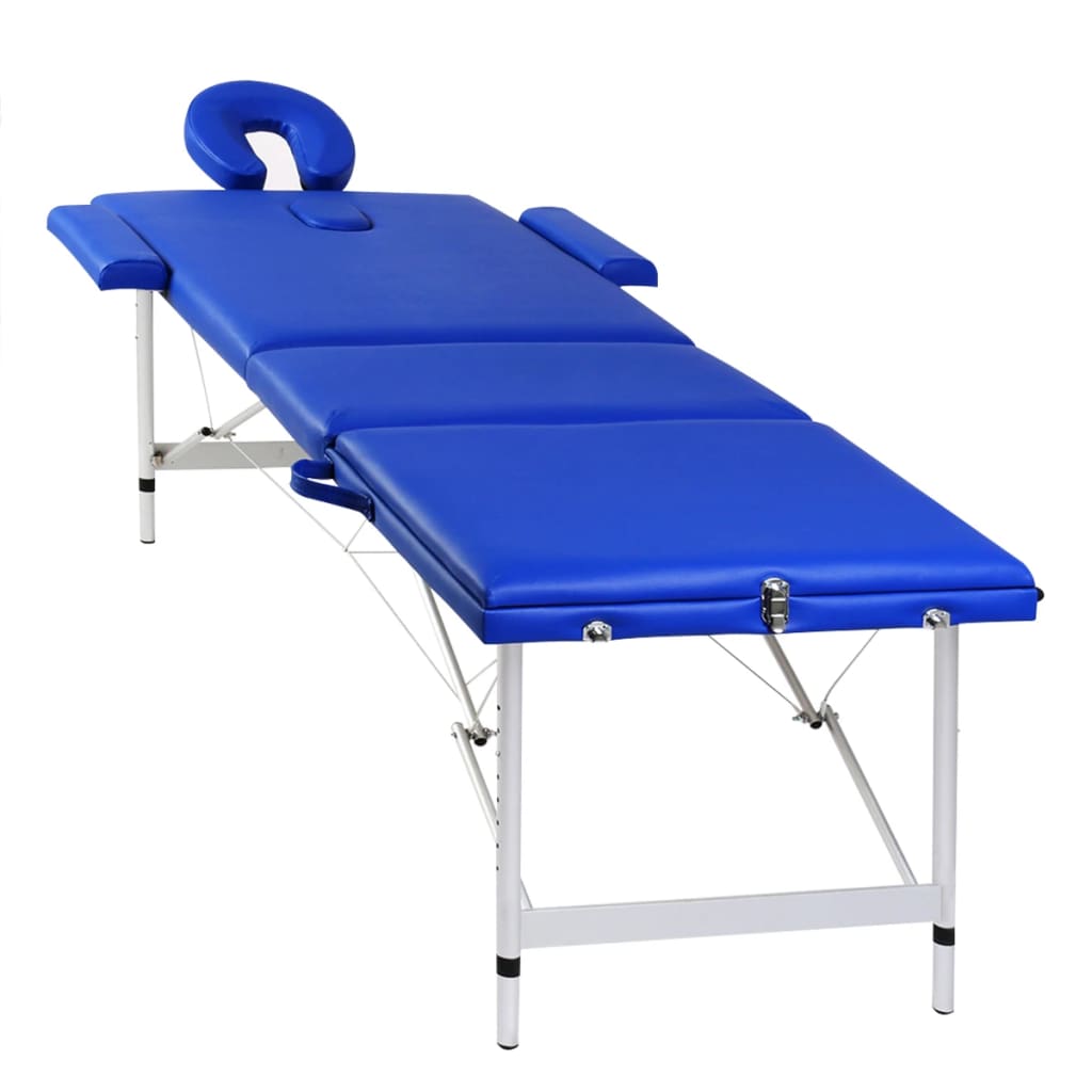 Vidaxl Massage pliable Tableau 3 zones avec cadre en aluminium (bleu)