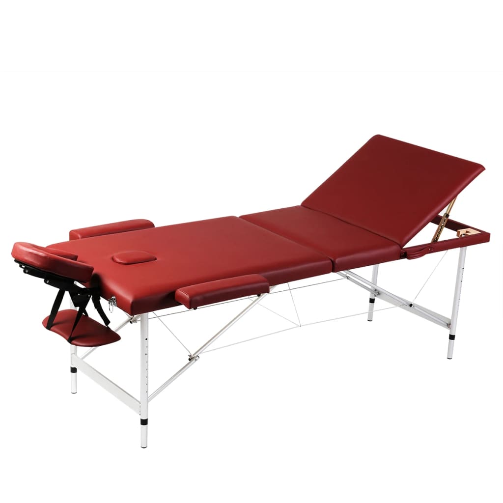 Vidaxl Massage pliable Tableau 3 zones avec cadre en aluminium (rouge)
