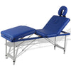 Table de massage vidaxl pliable avec cadre en aluminium (quatre parties bleues)