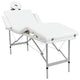 Table de massage Vidaxl pliable avec un cadre en aluminium (quatre parties crème blanche)