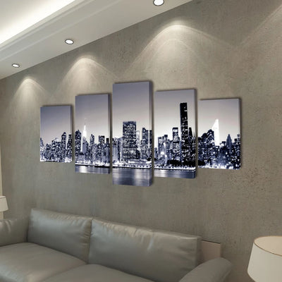 Vidaxl toile de mur de mur ensemble monochrome York Skyline 200 x 100 cm