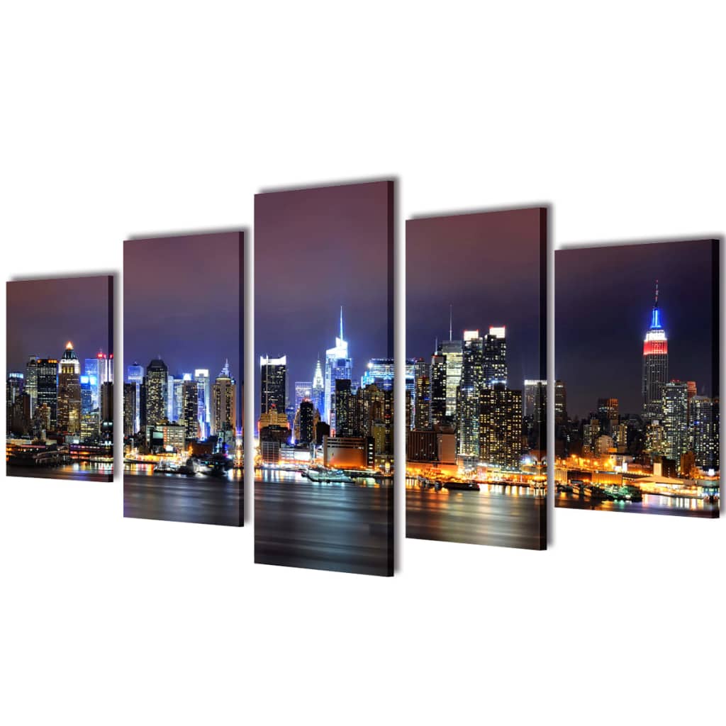 Vidaxl toile de la pression murale ensemble coloré de York Skyline 200 x 100 cm