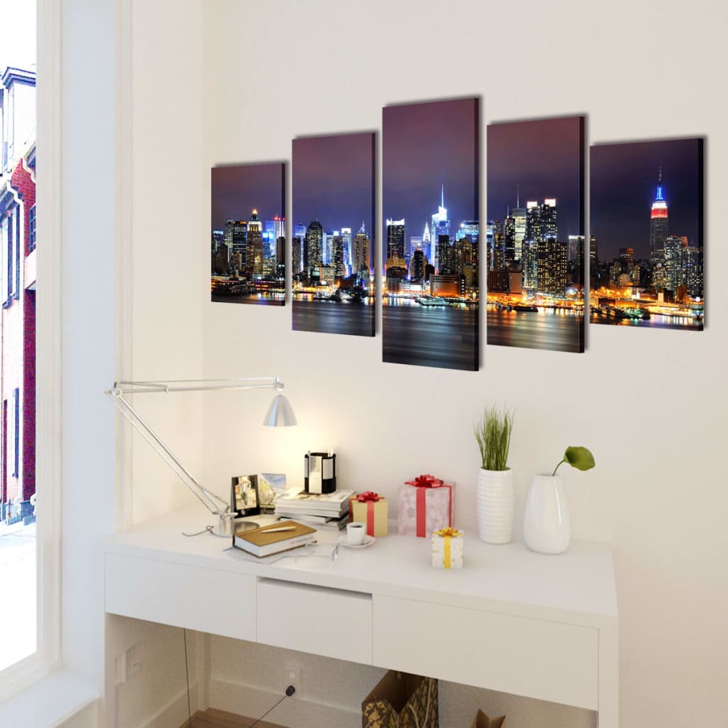 Vidaxl toile de la pression murale ensemble coloré de York Skyline 200 x 100 cm