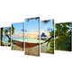 VidaXL ensemble d'impression murale sur toile plage de sable avec hamac 100 x 50 cm