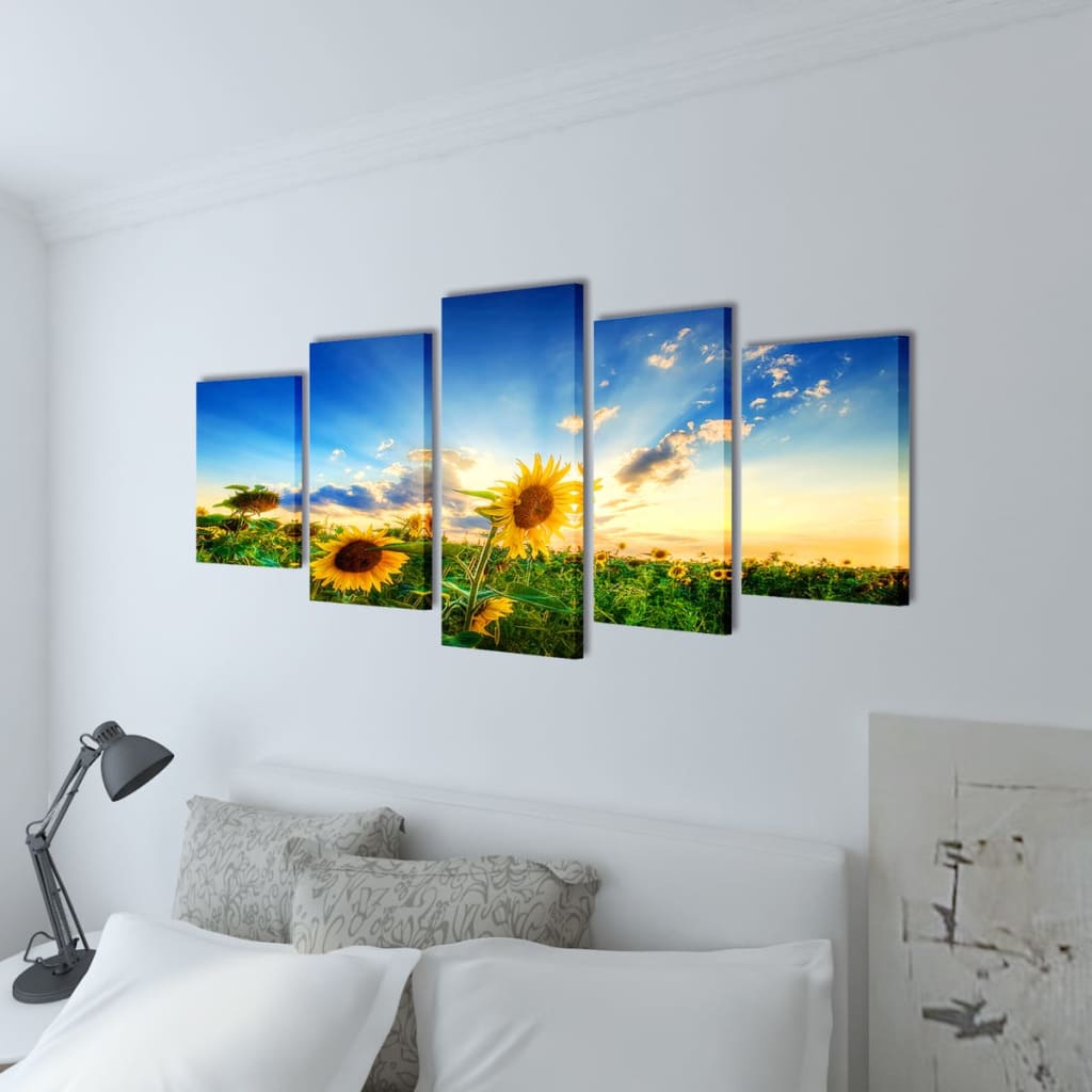 Vidaxl toile pression de mur imprimé tournesol 200 x 100 cm