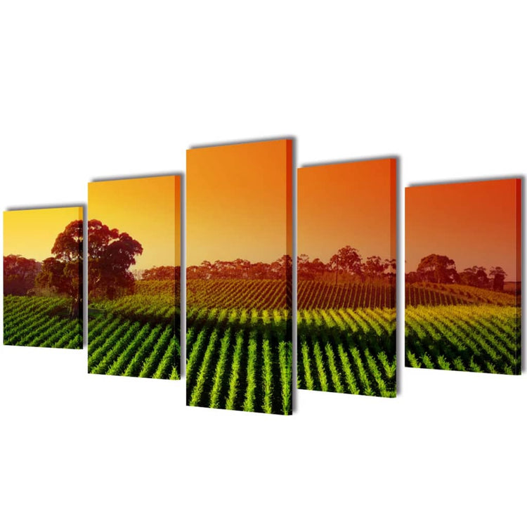 Vidaxl Canvas Wall Pressure Set Fields 100 x 50 cm