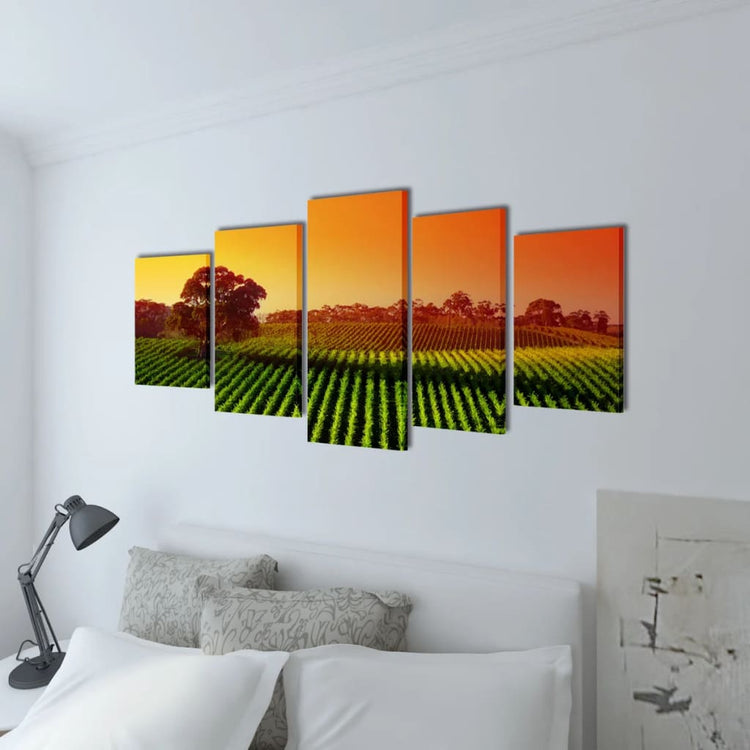 Vidaxl Canvas Wall Pressure Set Fields 100 x 50 cm