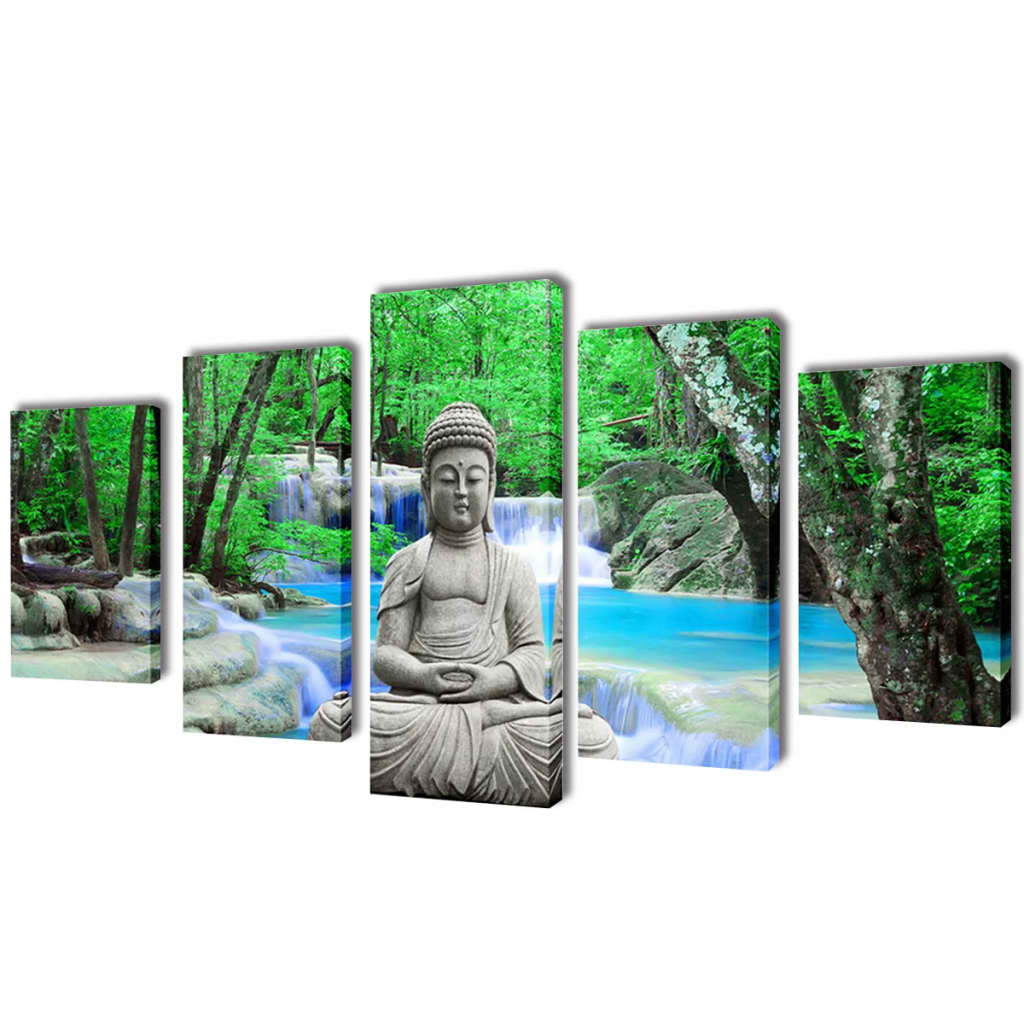Vidaxl toile de la paroi Set Bouddha 200 x 100 cm