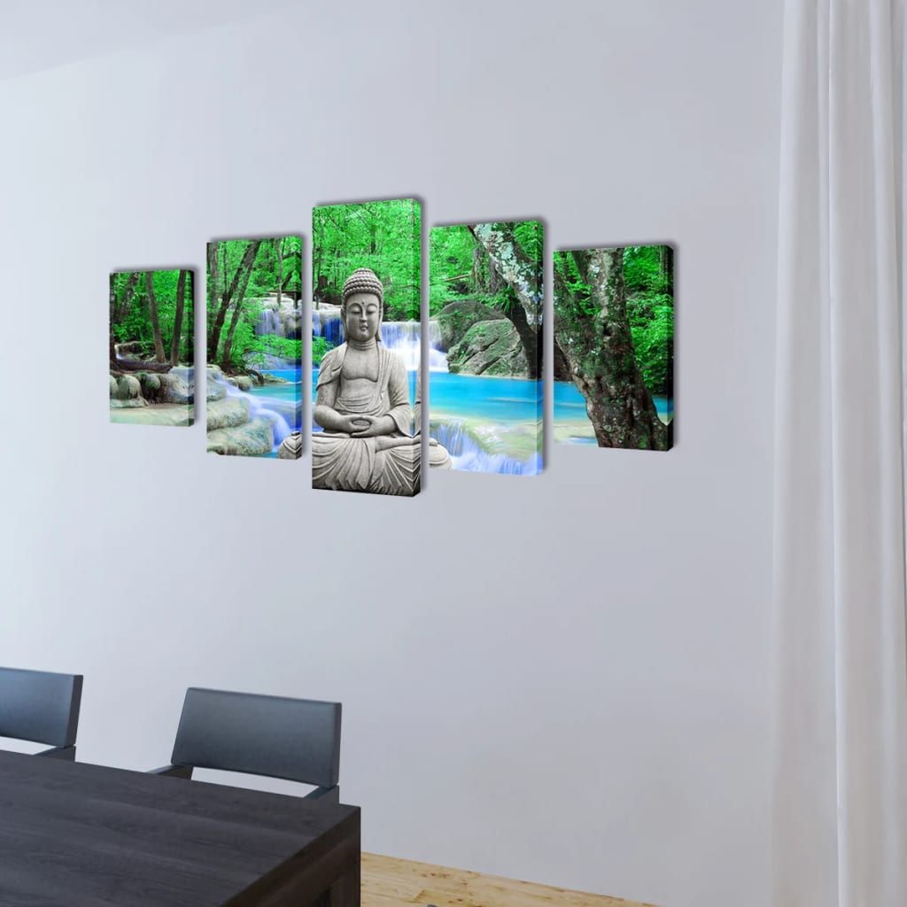 Vidaxl toile de la paroi Set Bouddha 200 x 100 cm
