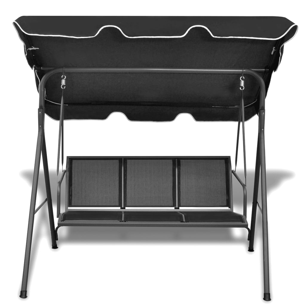Banc swing vidaxl avec Luifel Black