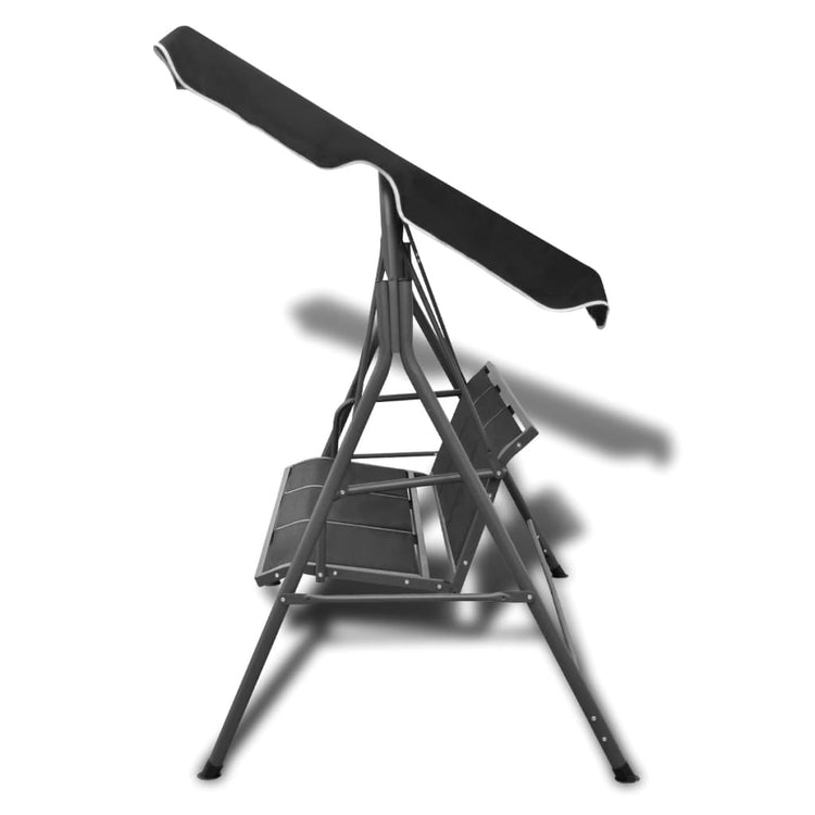 Banc swing vidaxl avec Luifel Black