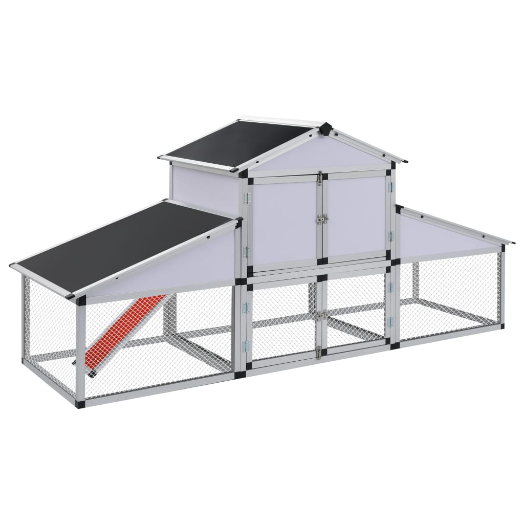 Poulet Vidaxl avec Ren et Nest Box Aluminium