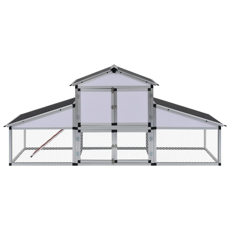 Poulet Vidaxl avec Ren et Nest Box Aluminium