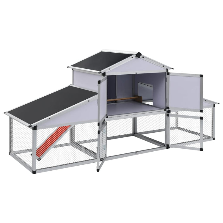 Poulet Vidaxl avec Ren et Nest Box Aluminium