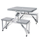Table de camping Vidaxl avec quatre sièges gris en aluminium pliable