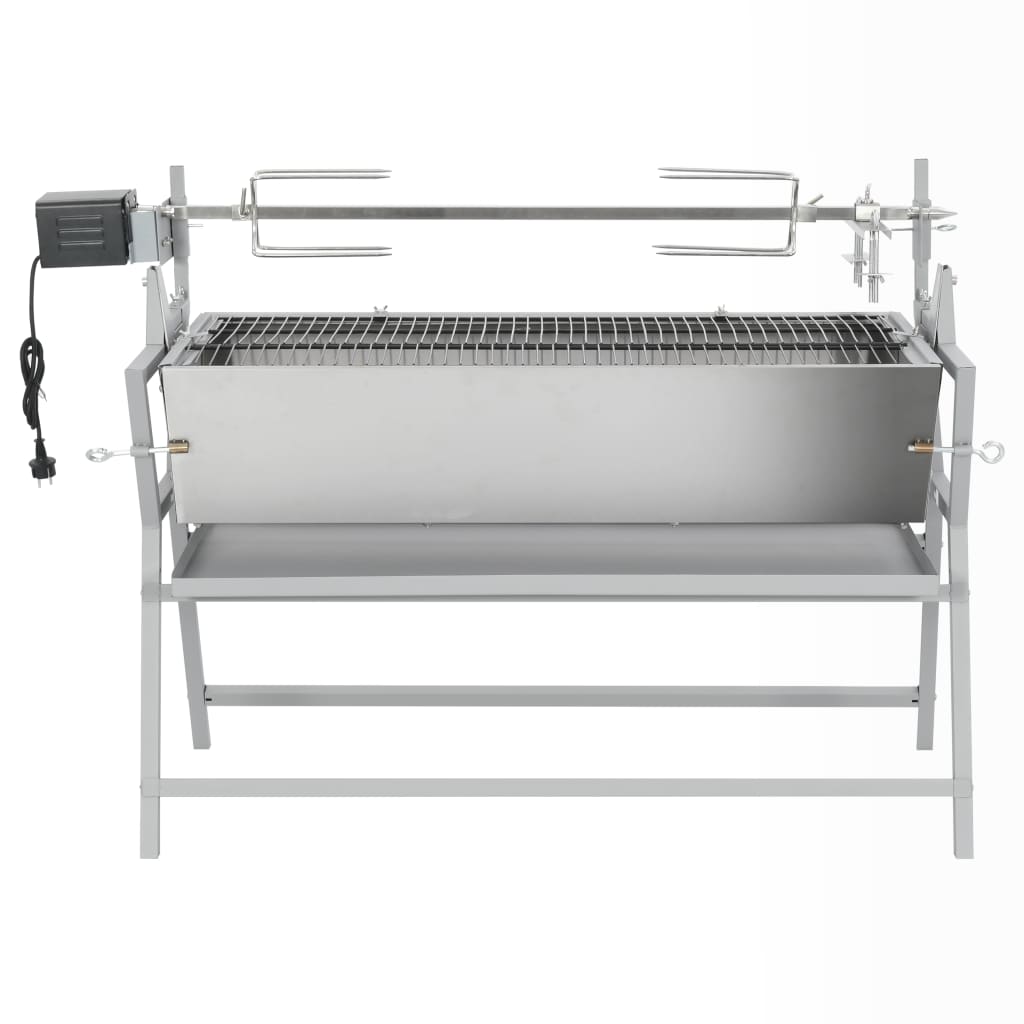Vidaxl tournant de barbecue à la broche en fer et acier inoxydable