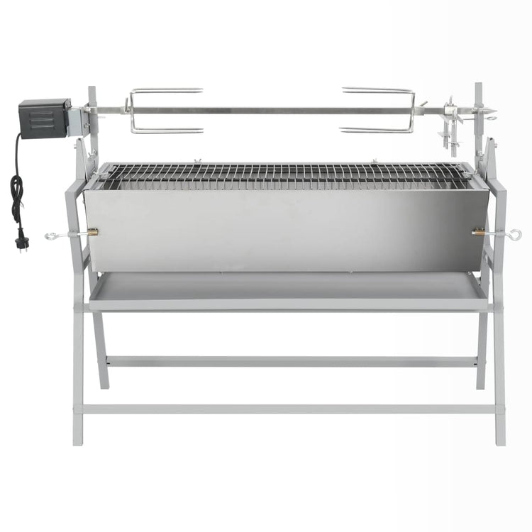 Vidaxl tournant de barbecue à la broche en fer et acier inoxydable