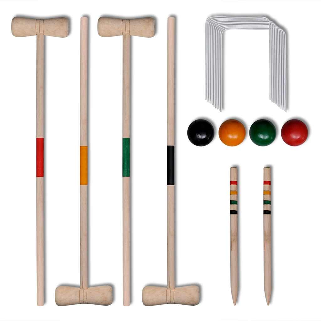 Jeu de croquet vidaxl pour 4 joueurs bois