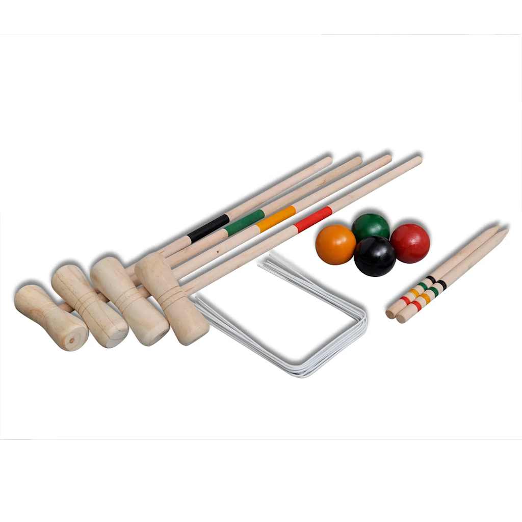 Jeu de croquet vidaxl pour 4 joueurs bois
