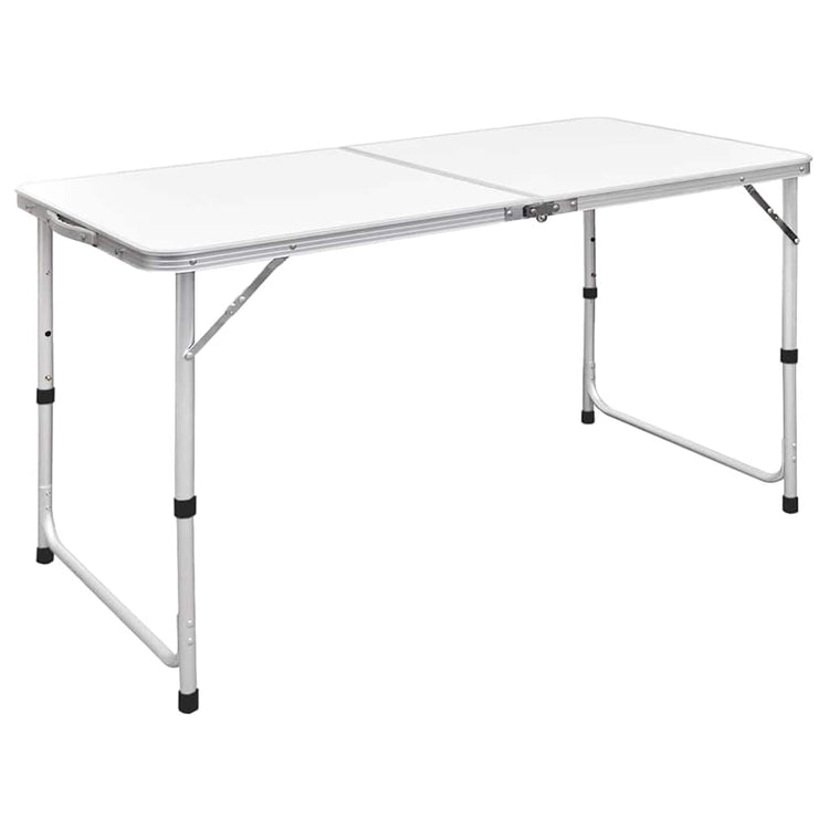 Table de camping Vidaxl pliable et réglable en aluminium 120x60 cm