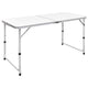 Table de camping Vidaxl pliable et réglable en aluminium 120x60 cm