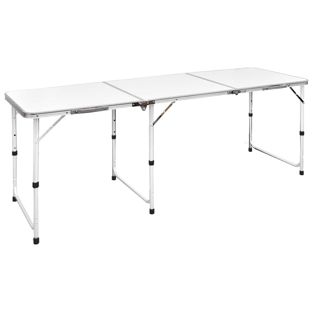 Table de camping vidaxl pliable et réglable en hauteur aluminium 180 x 60 cm
