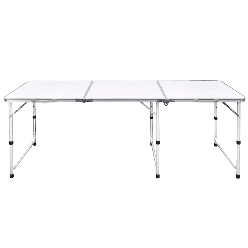 Table de camping vidaxl pliable et réglable en hauteur aluminium 180 x 60 cm