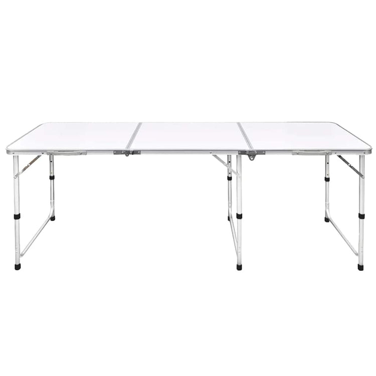 Table de camping vidaxl pliable et réglable en hauteur aluminium 180 x 60 cm