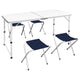 Table de camping vidaxl pliable et aluminium réglable 120 x 60 cm 4 chaises
