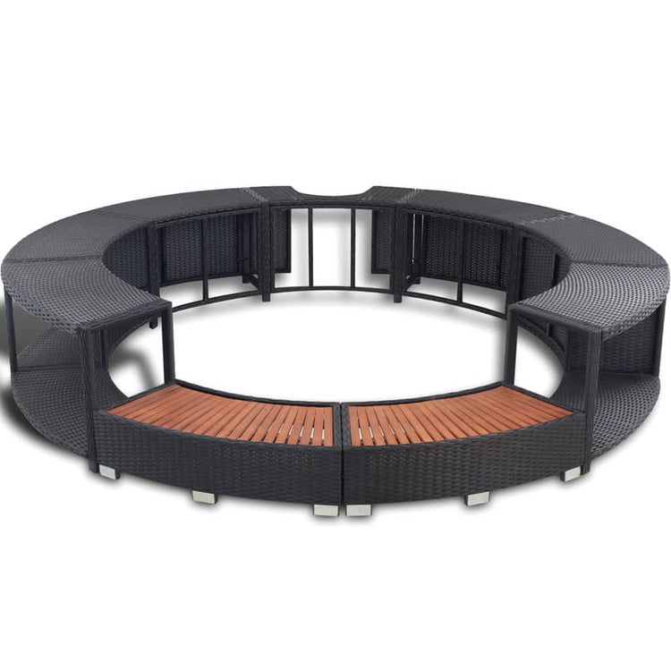 Vidaxl hottub-ombouw poly rattan noir