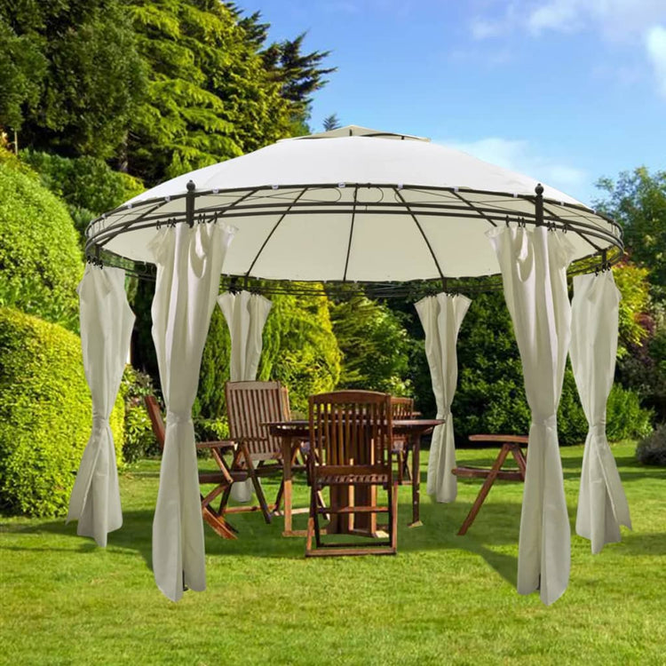 Arbor vidaxl avec des rideaux autour de 3,5 x 2,7 m