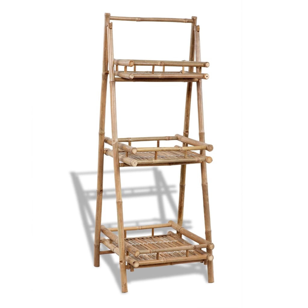 Vidaxl Plant Rack Bamboo pliable à 3 couches